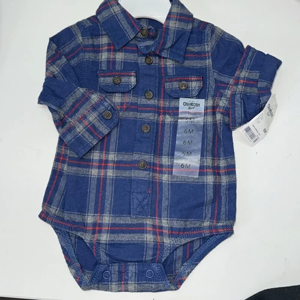 🔥Oshkosh one piece romper baby boys Sz 6 months New